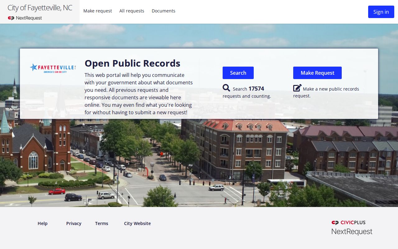 Fayetteville residents directory public-record request portal