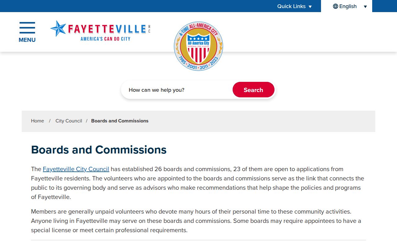 Fayetteville neighbors boards and commissions records
